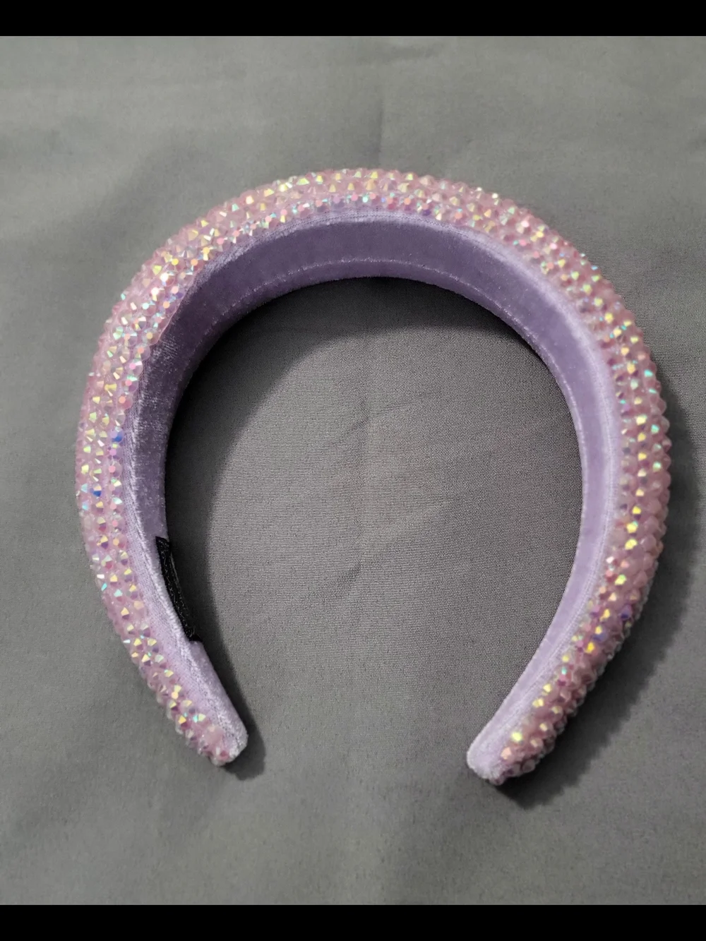 Lavender Crystal Padded Headband - Women's Sparkle Hair Accessory